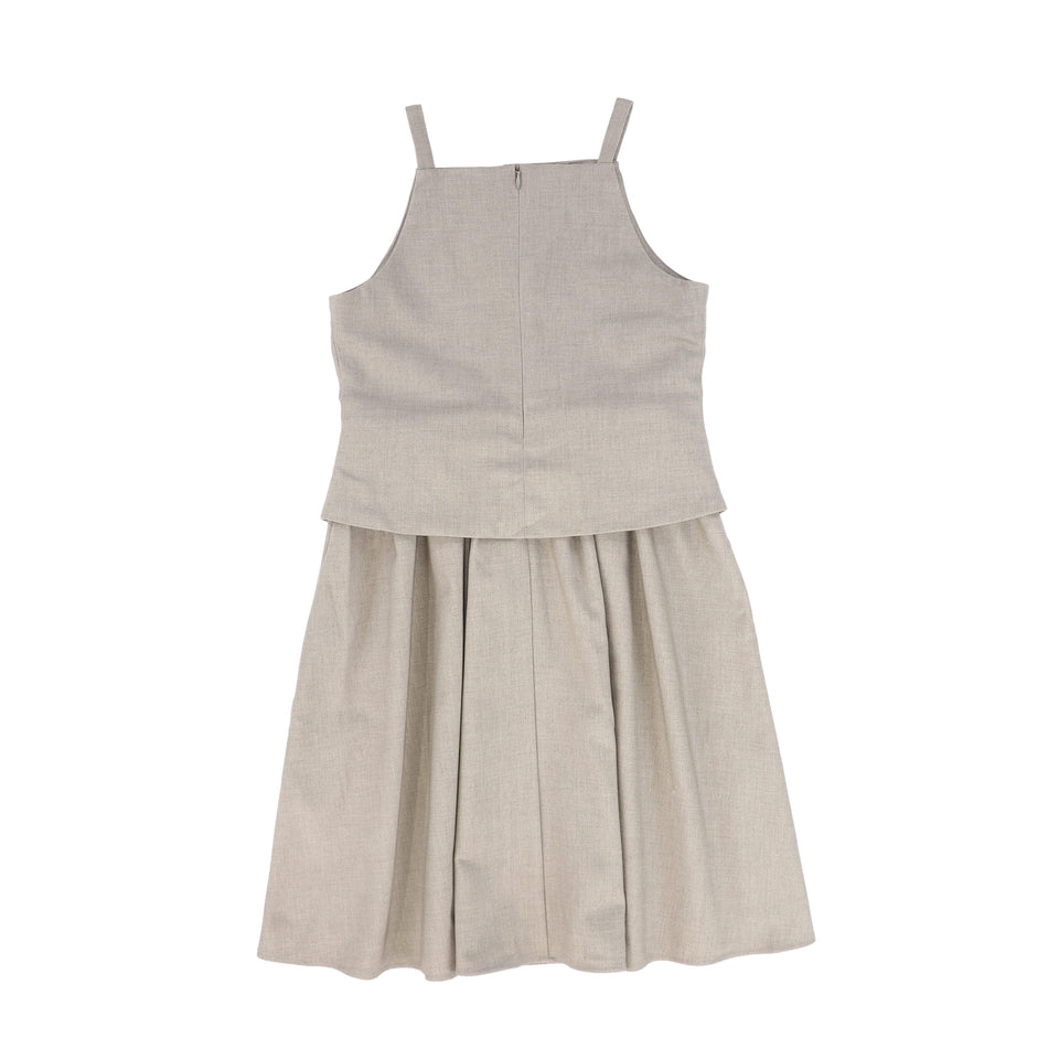 Bamboo Beige Wool Waistcoat Dress