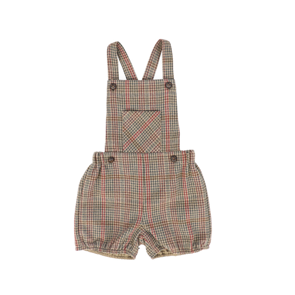 Le Bourdon Olive Houndstooth Wool Overall