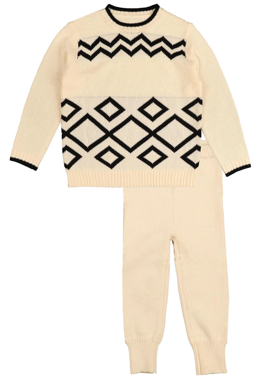 Noma Cream Intrasia Chunky Knit Set