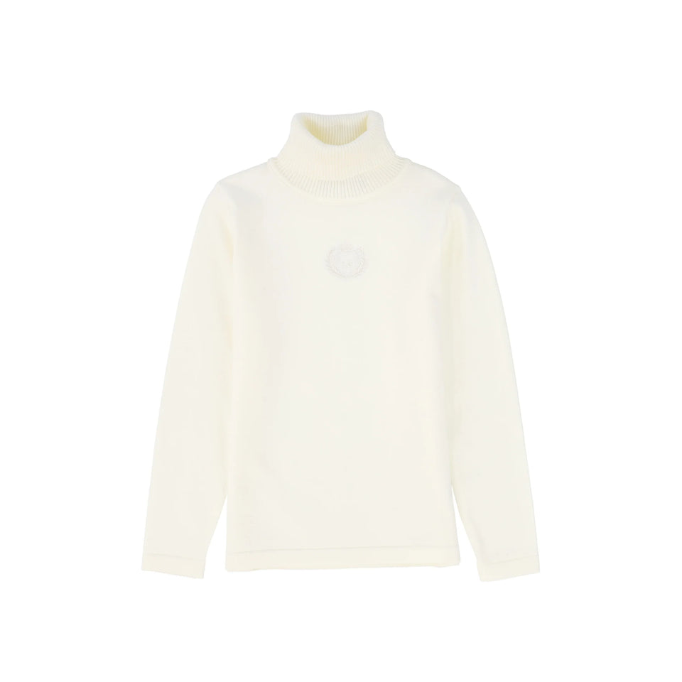 Le Bourdon Cream Fitted Knit Turtleneck