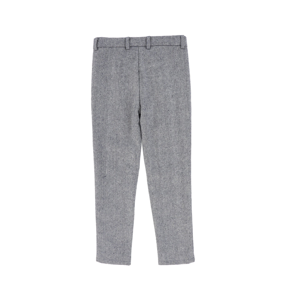 Le Bourdon Navy Herringbone Pocket Pants