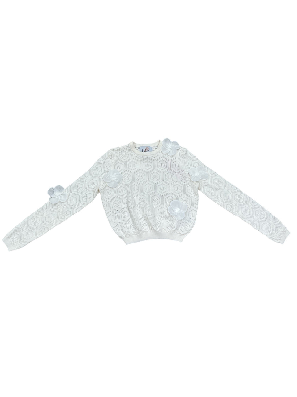 Hev Ivory Floral Knit Sweater