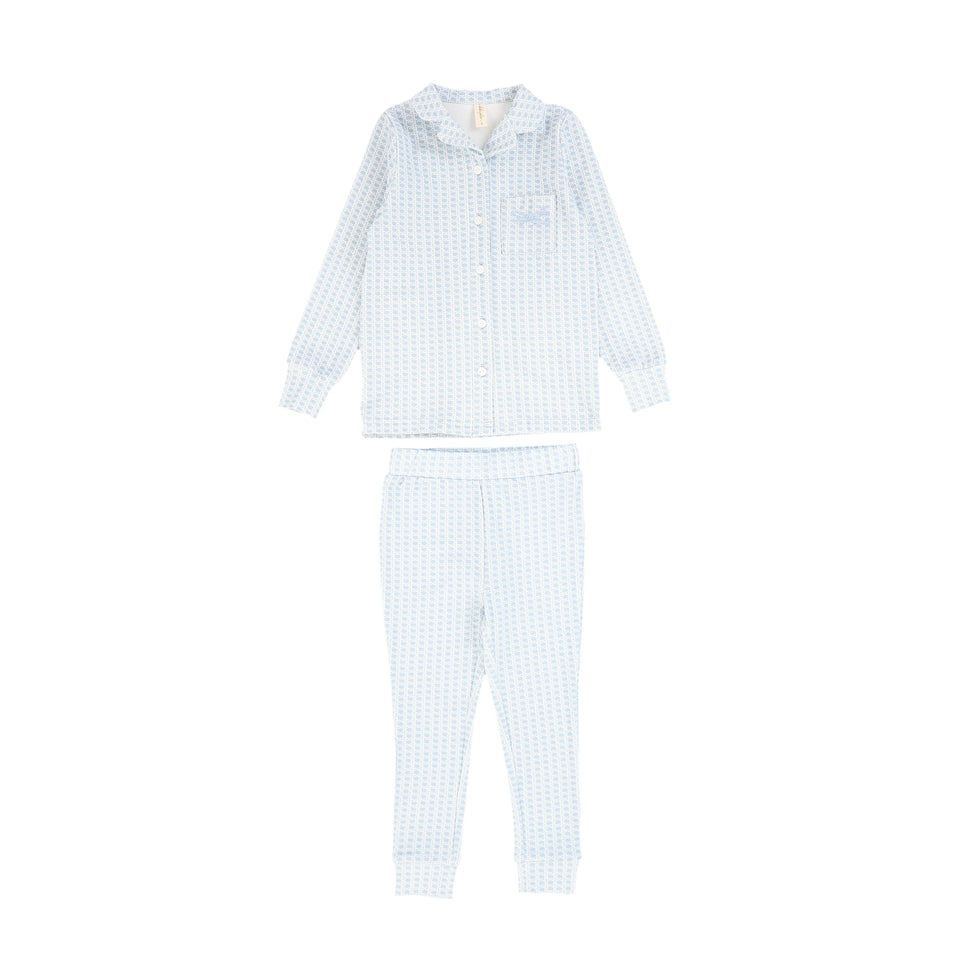 Bebe Jolee Blue Geometric Print Pajamas