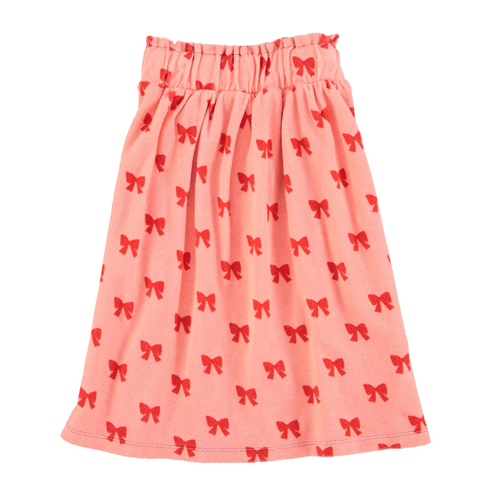 Piupiuchick Pink with Red Bow Midi Skirt
