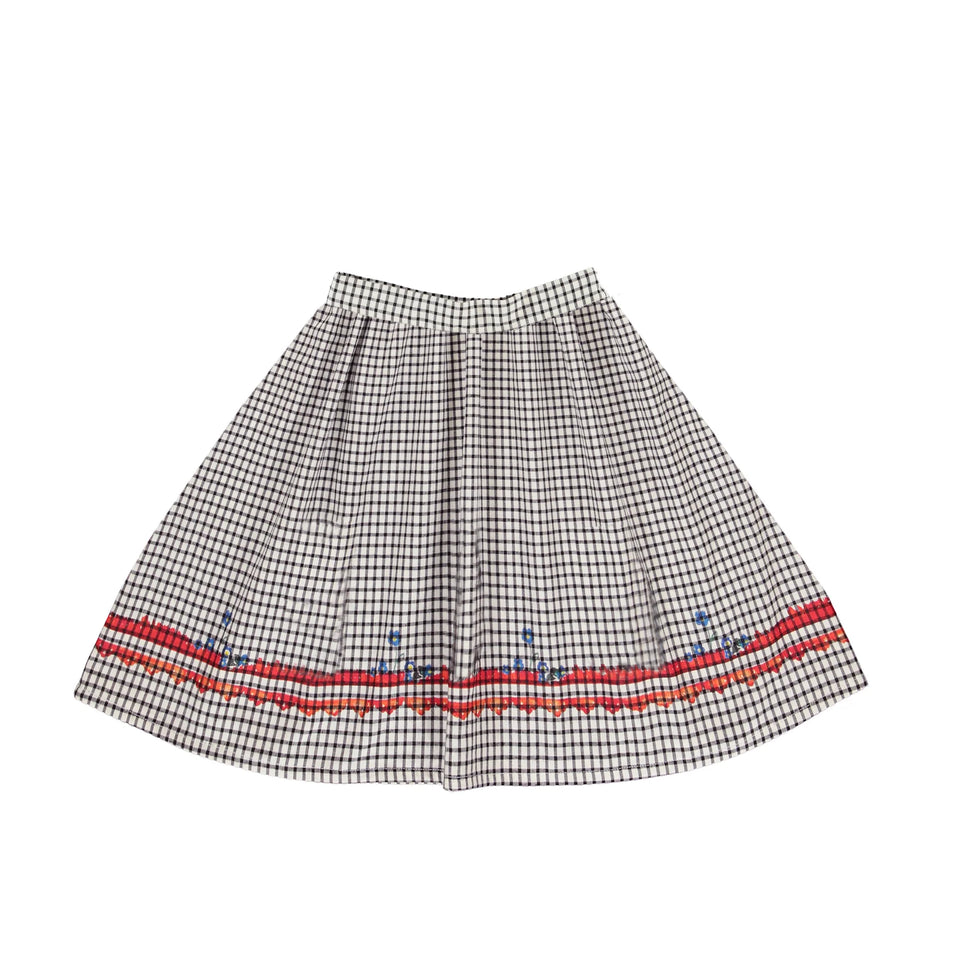 Bebe Organic Petra Black Check Skirt