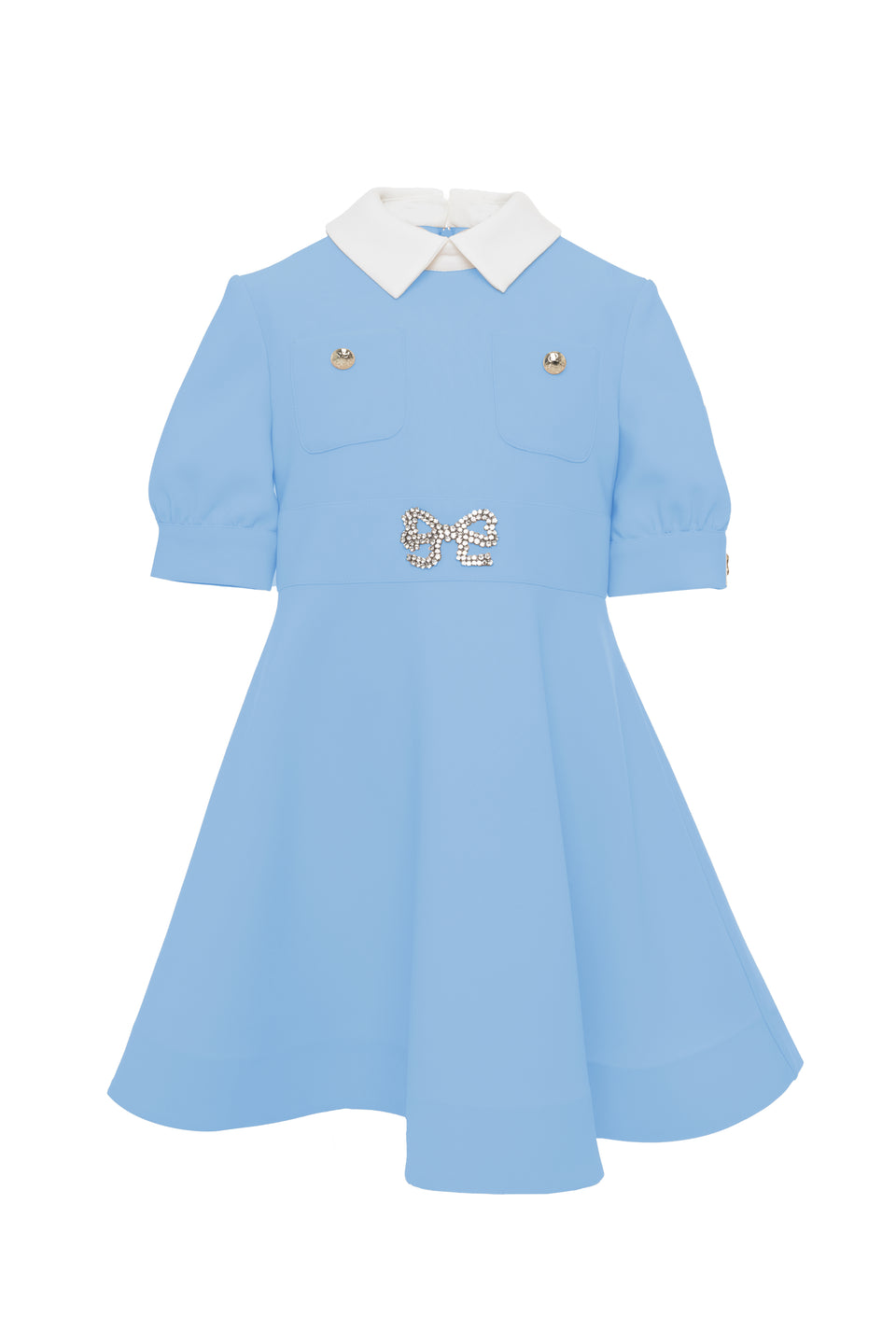 Elie Saab Light Blue Crepe Dress – Elegant Child NY
