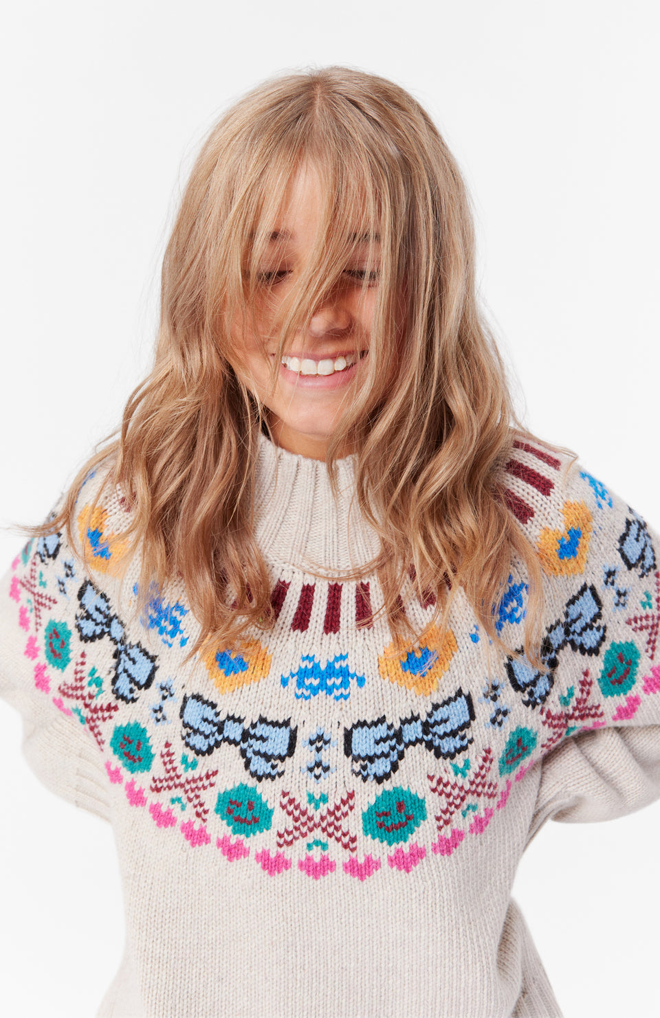 Molo Pixel Bows Gimlassi Knit Sweater