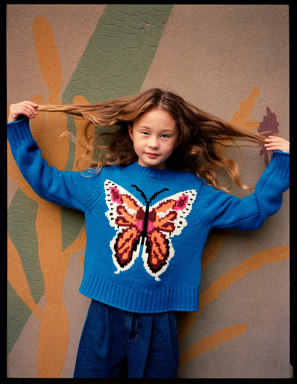 Molo Blue Butterfly Knit Gulda Knit Sweater