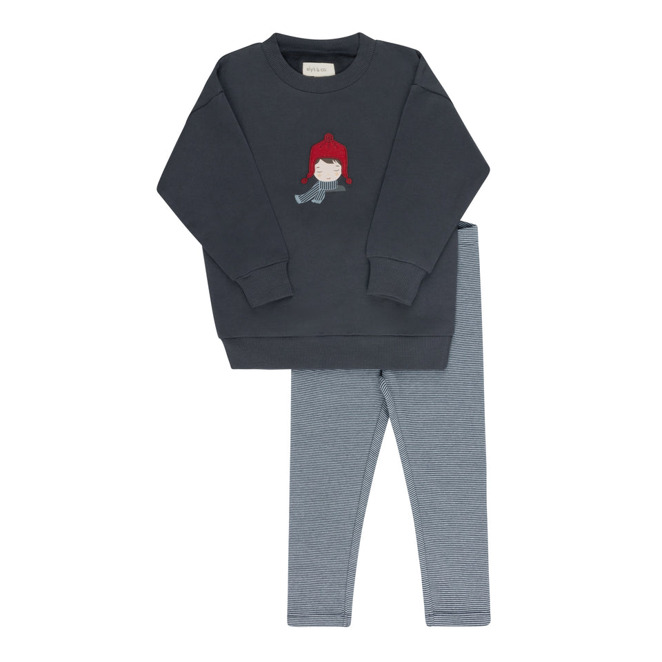 Ely’s & Co. Autumn Kids Navy Sweatshirt Set