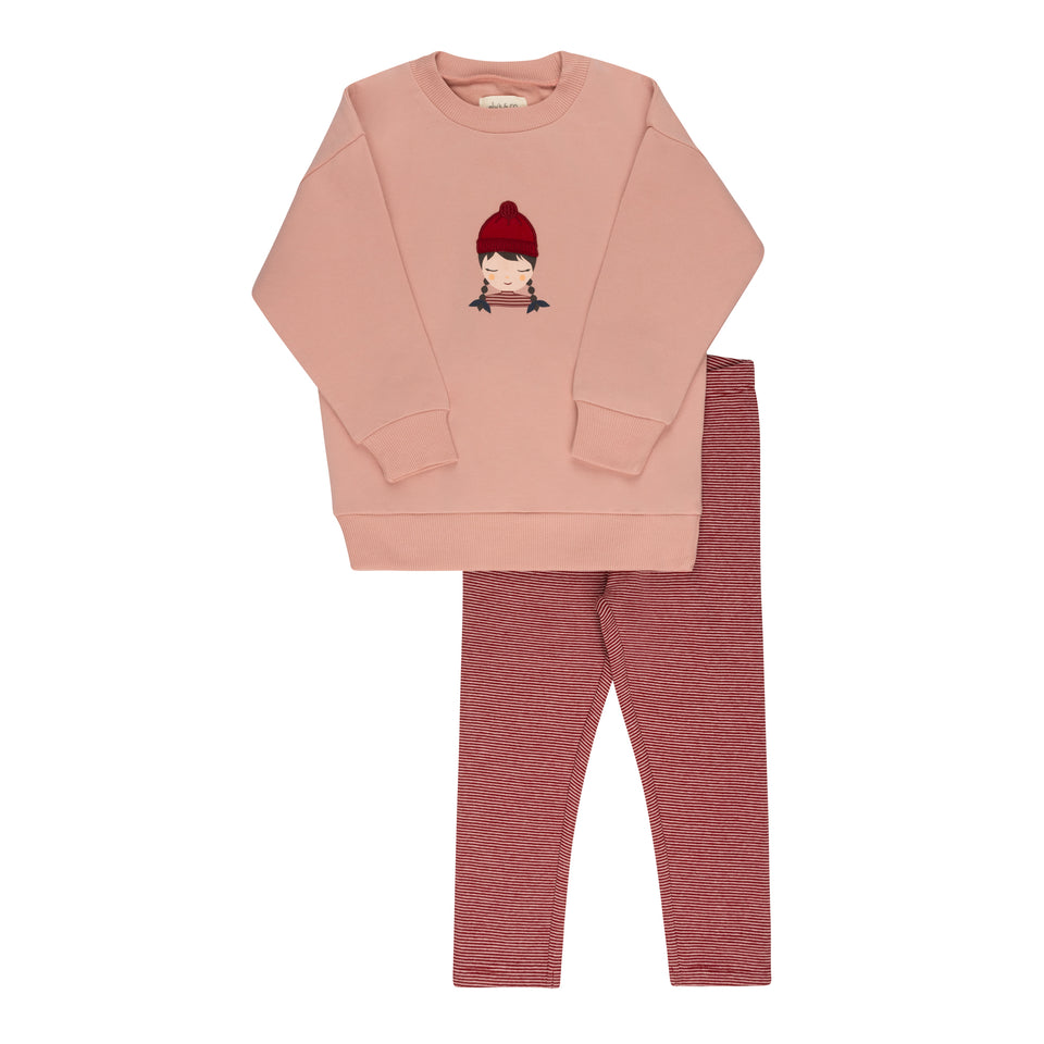 Ely’s & Co. Loom Autumn Kids Pink Sweatshirt Set