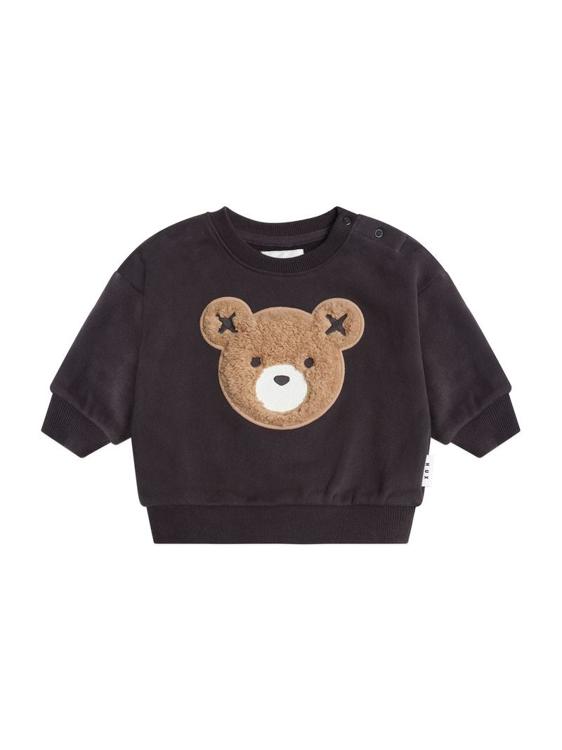 Hux Black Furry Bear Sweater