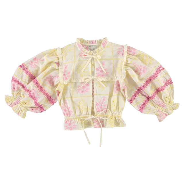 Bebe Organic Alba Patchwork Embroidery Top