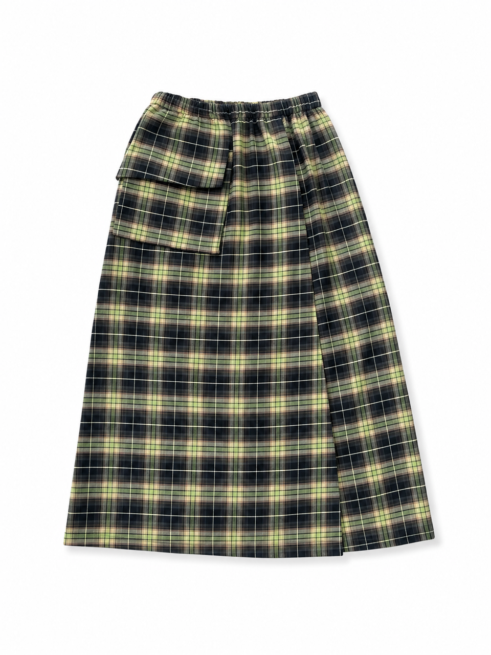 Be For All Plaid Draping Long Skirt