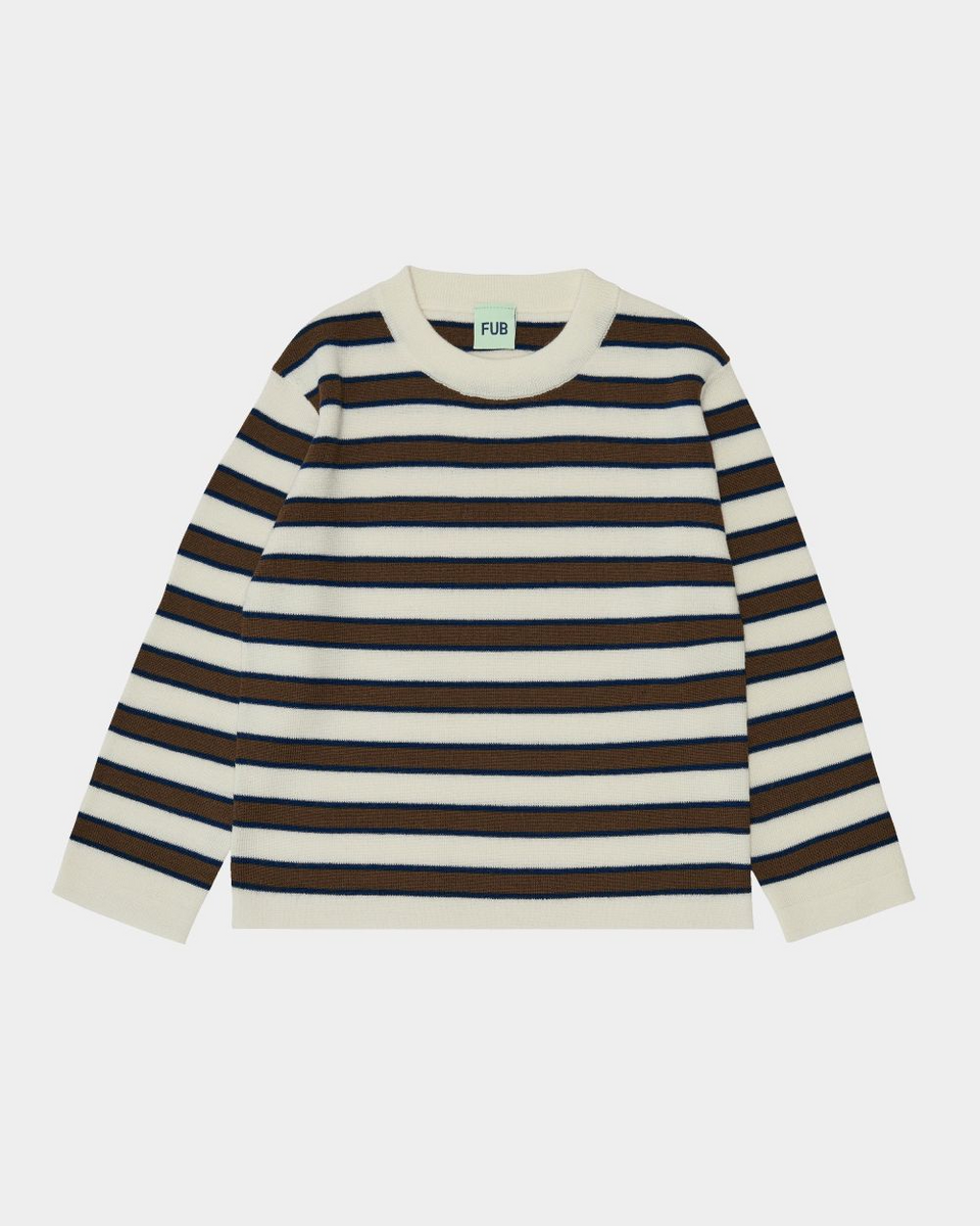 FUB Brown/Ecru/Navy Striped Sweater