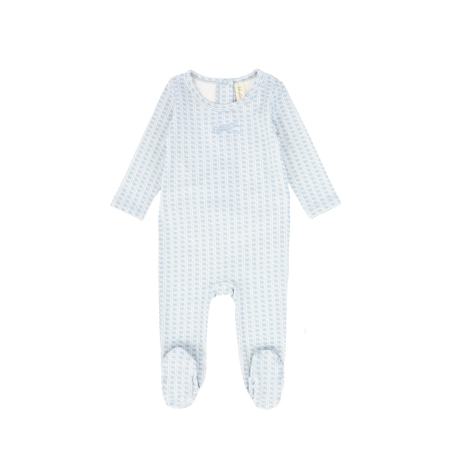 Bebe Jolee Blue Geometric Print Footie