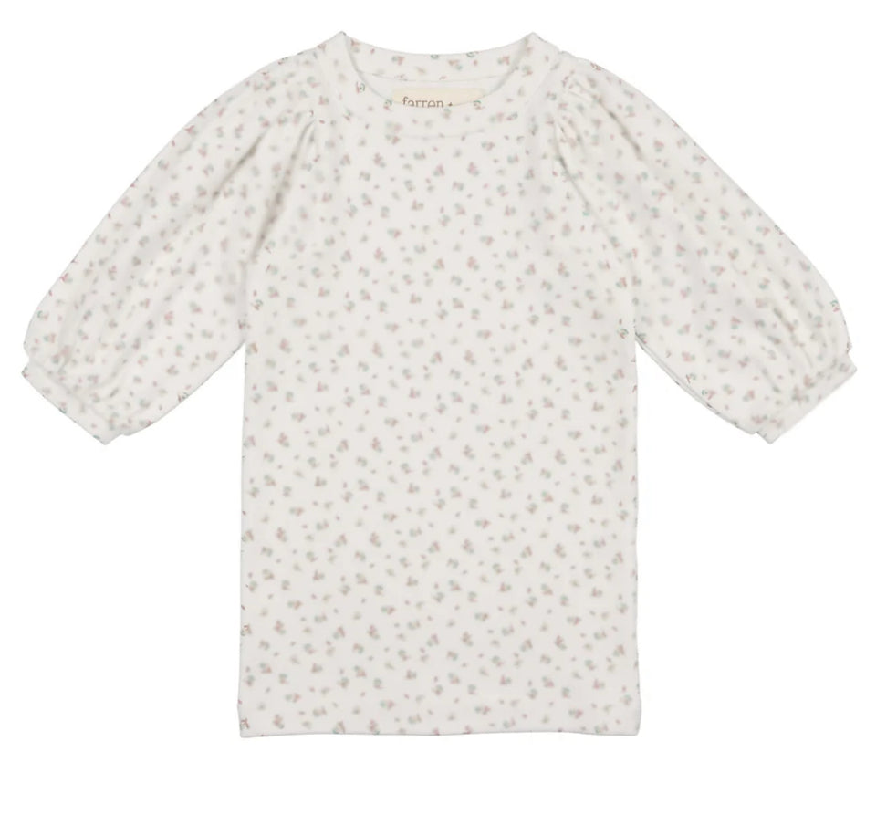 Farren and Me Floral Print Balloon 3/4 Sleeve T-Shirt