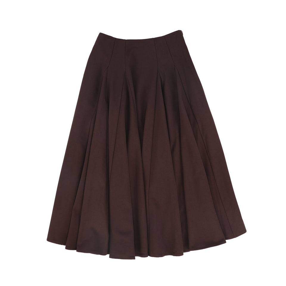 Valentina Burgundy Wool Panel Skirt