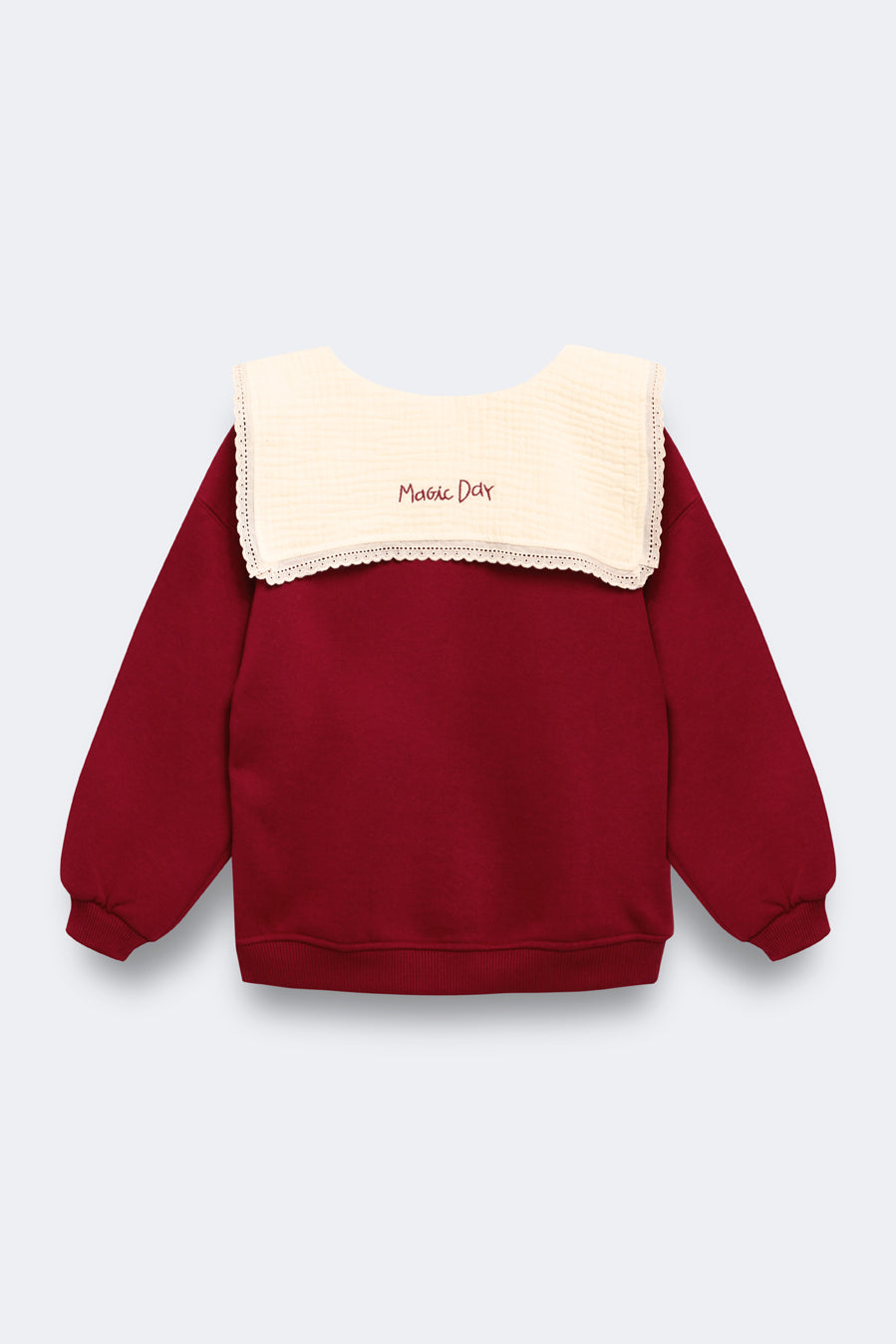 Birinit Cherry Embroidered Collar Sweater