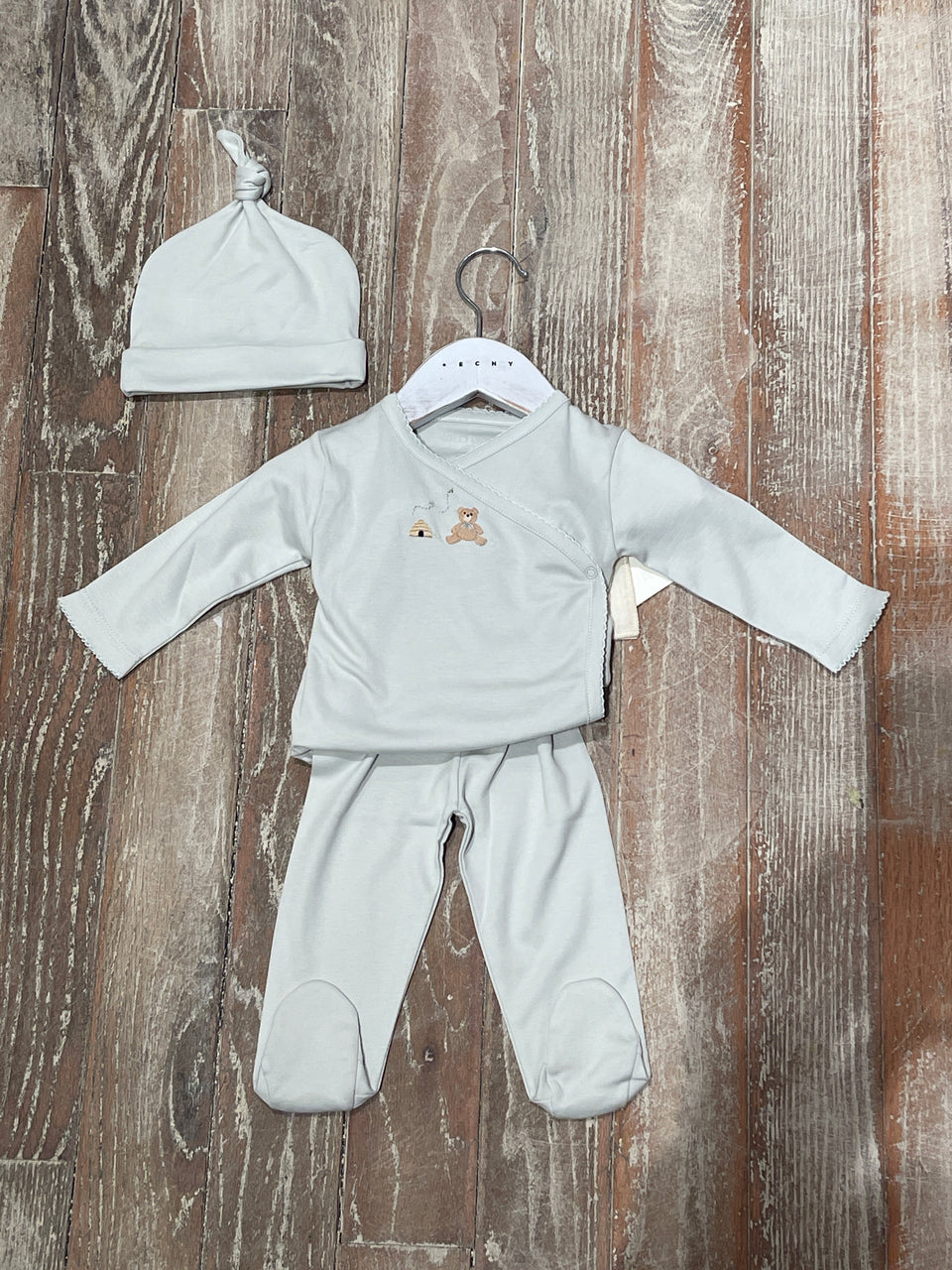 Wild Wawa Blue Honey Baby Embroidered 3pc Set