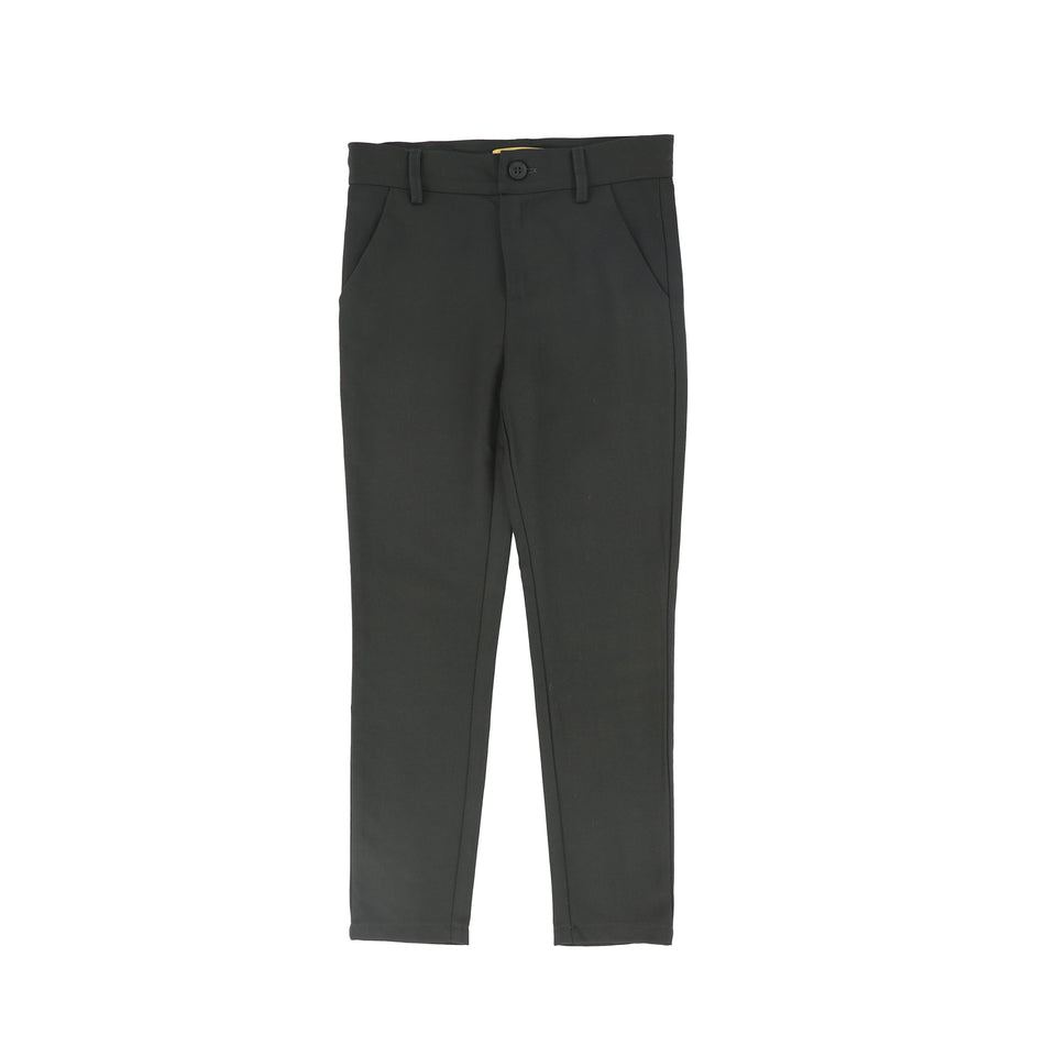 Le Bourdon Olive Solid Fitted Pants