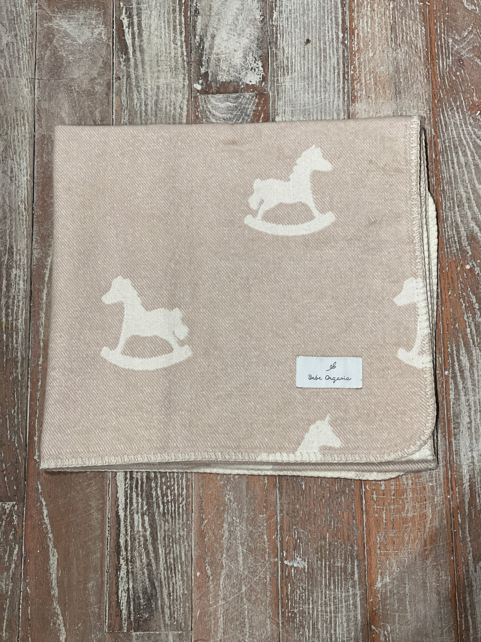 Bebe Organic Taupe Cuddle Horse Blanket