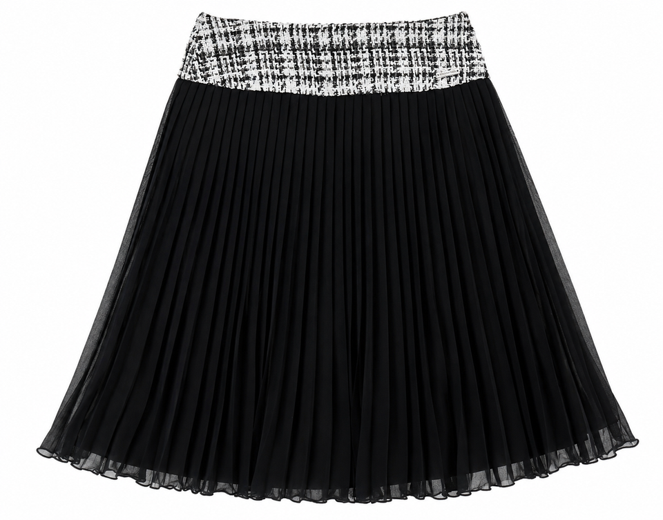 Monnalisa Black/White Chic Bottom Long Skirt