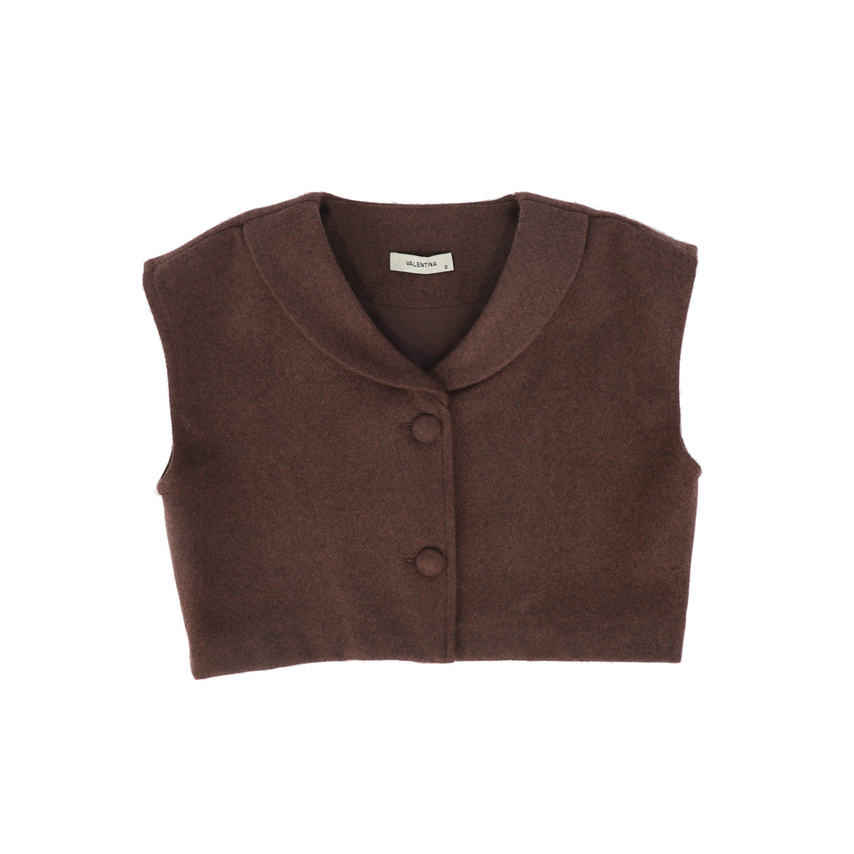 Valentina Rust Single Button Wool Vest