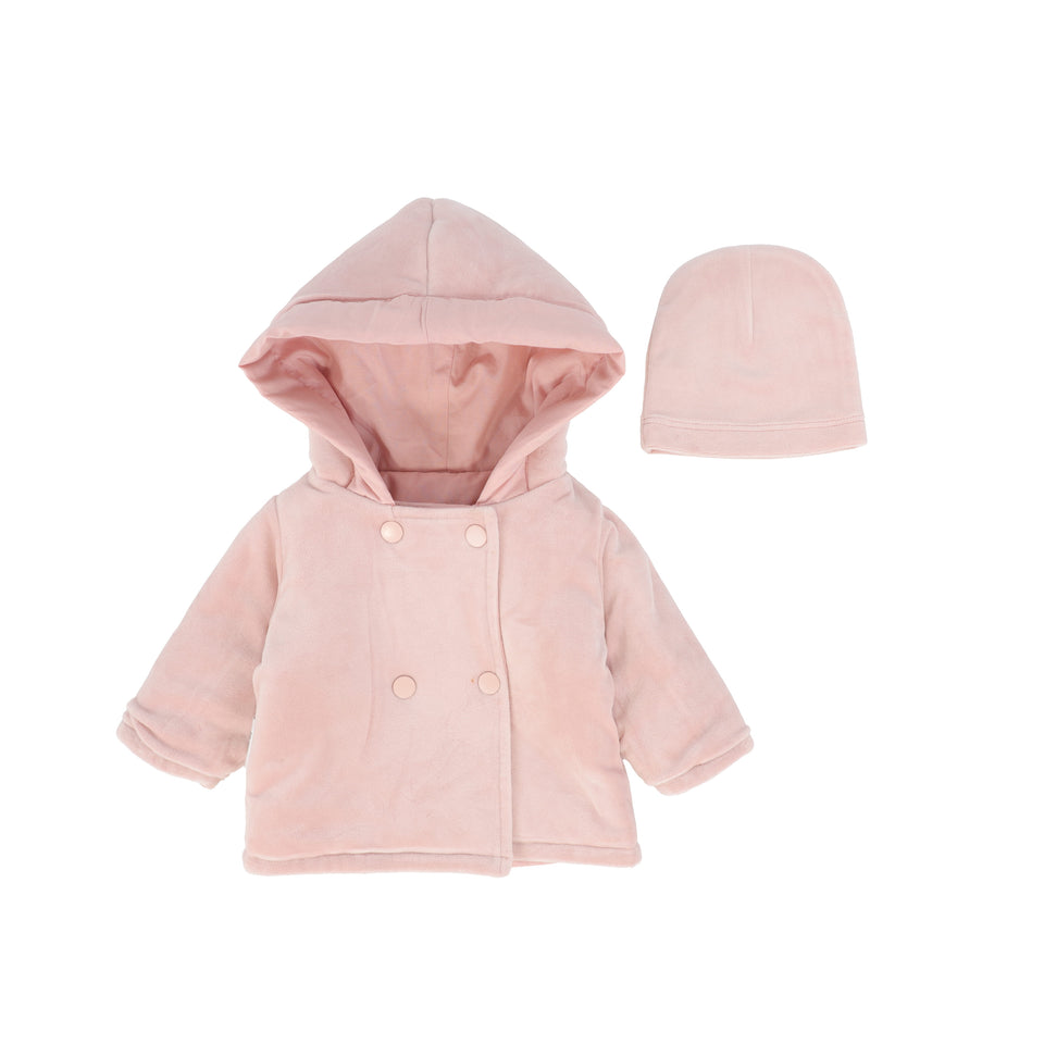 Bebe Jolee Pink Velour Reversible Button Jacket