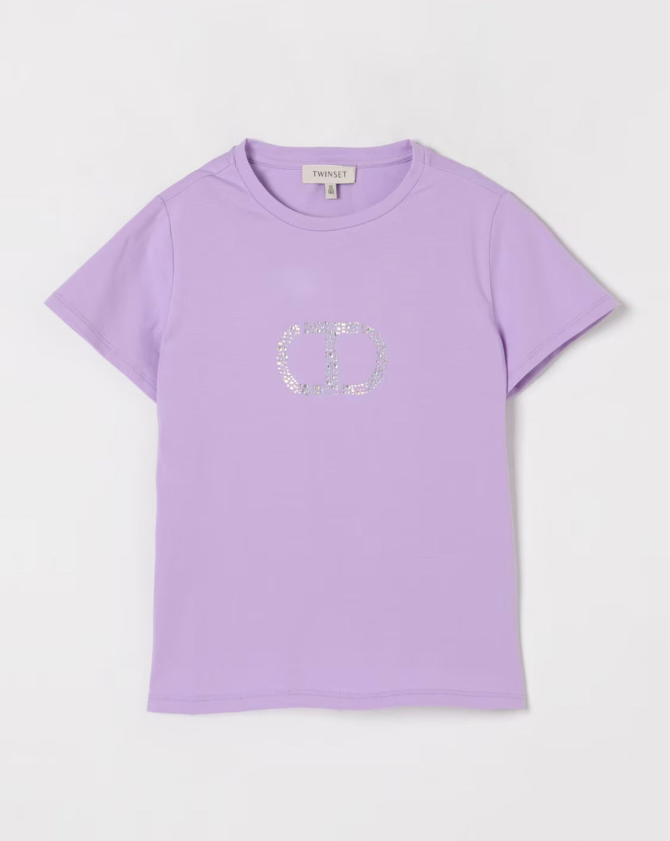 Twinset Pastel Violet Short Sleeve T- Shirt