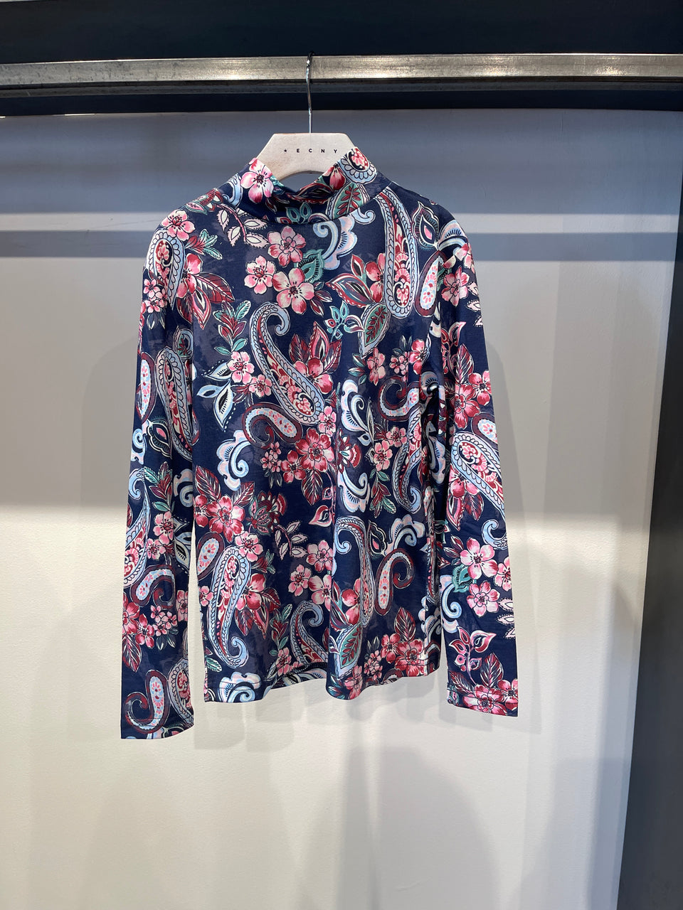 Gold Threads Navy Floral Top
