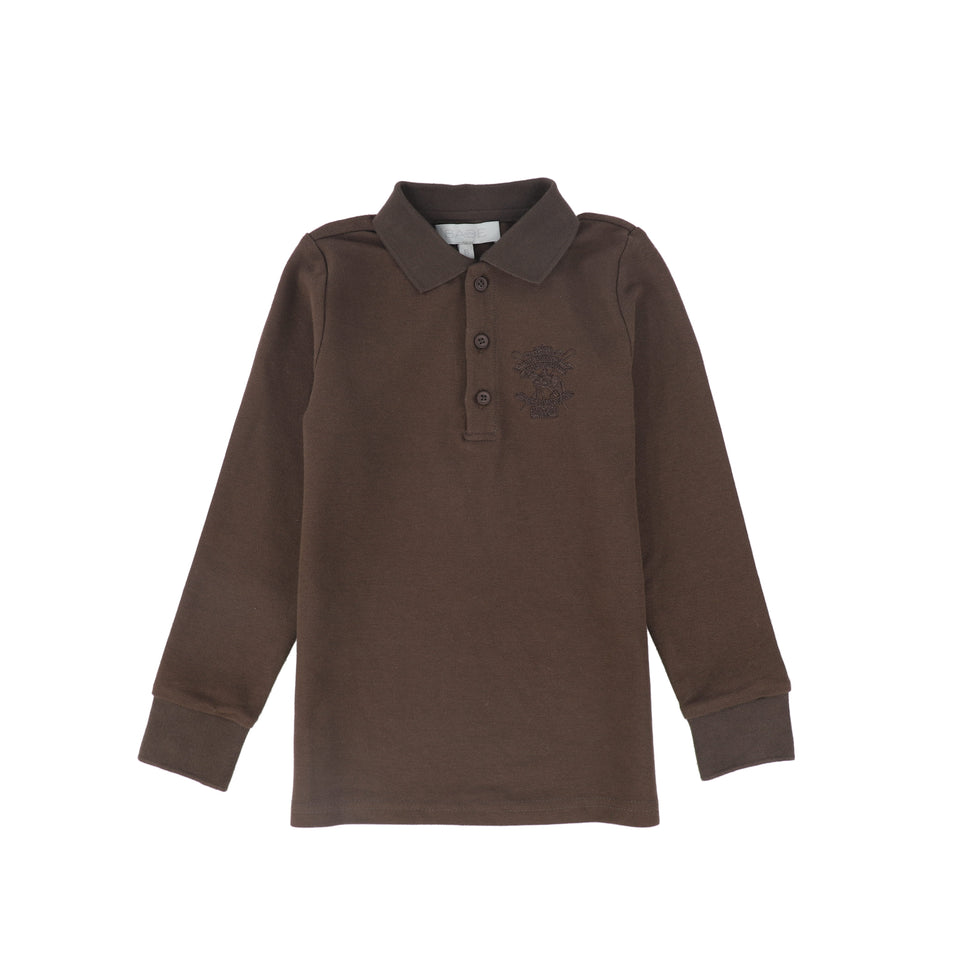Bace Brown Embroidered Logo Polo