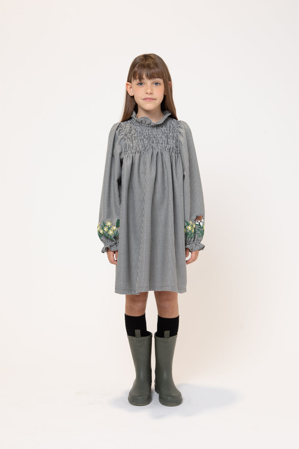 Piccola Ludo Bianco/Nero Girella Dress Longer Version