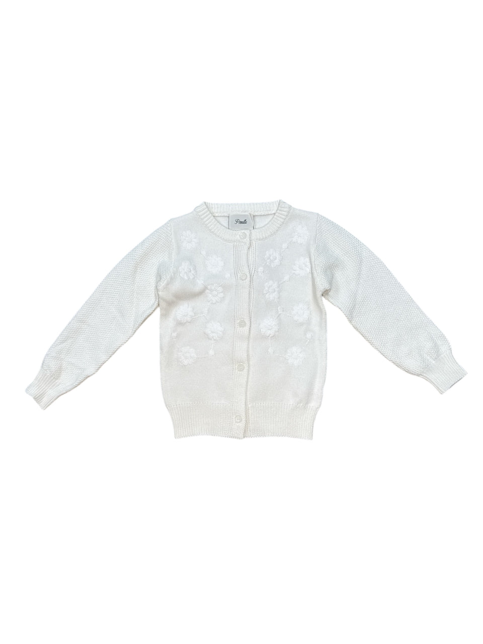 Pernille Ivory Flower Embroidery Cardigan