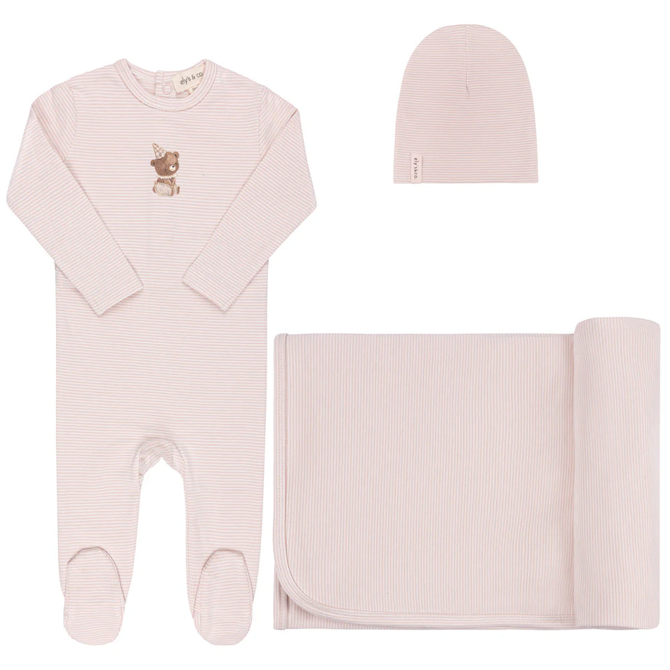 Ely’s & Co. Pink Organic Bear 3pc Set
