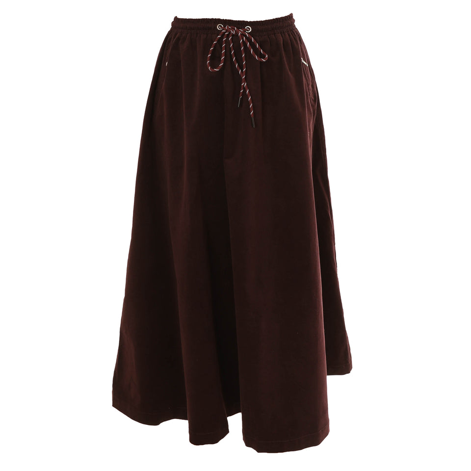 Hev Plum Cord Tie Skirt