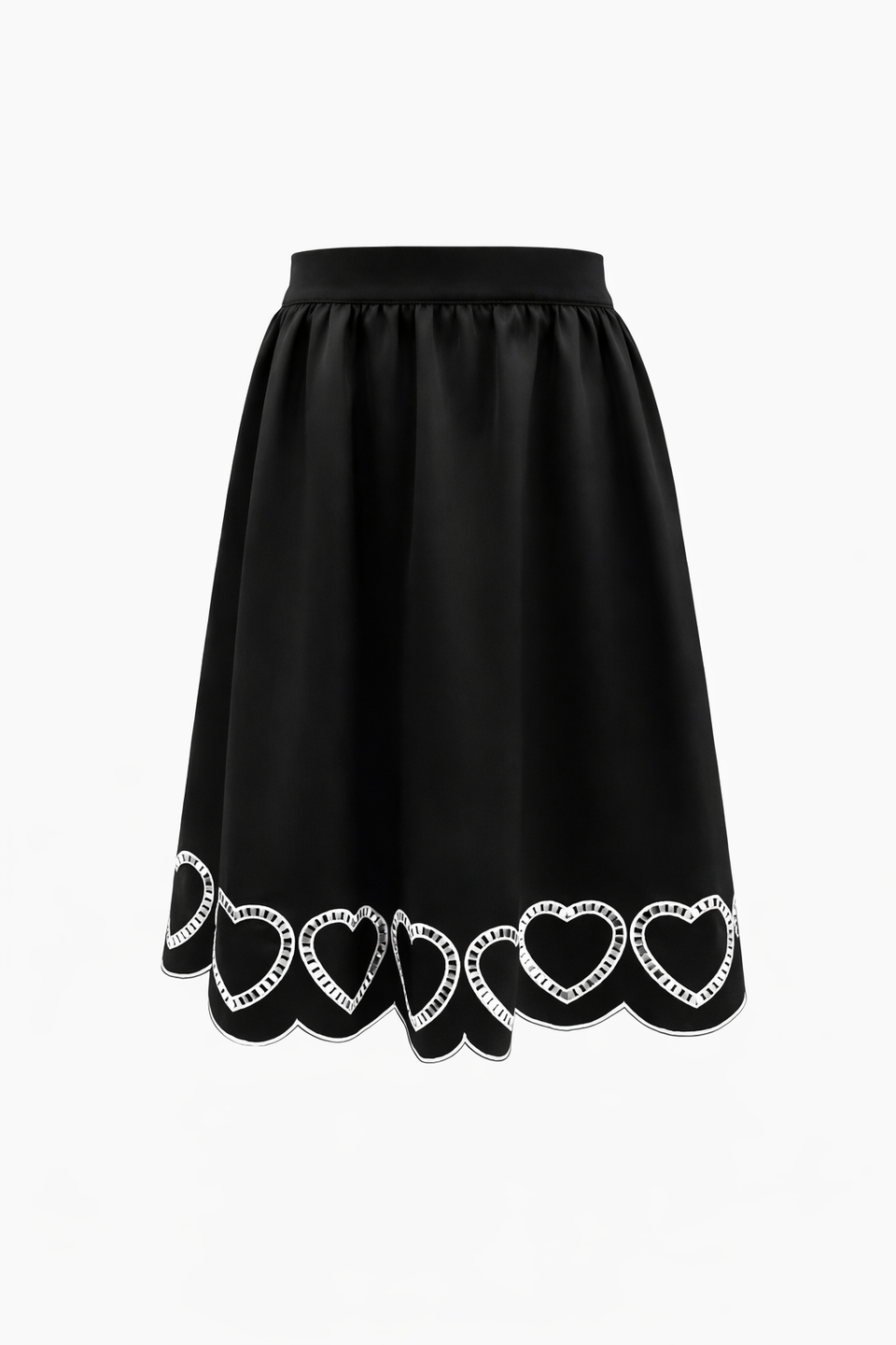 We The Kids Black Scalloped Heart Skirt