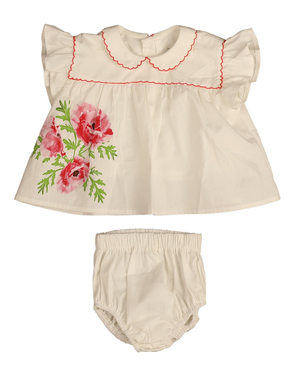 Belati Coral Poppy Print Bloomer Set
