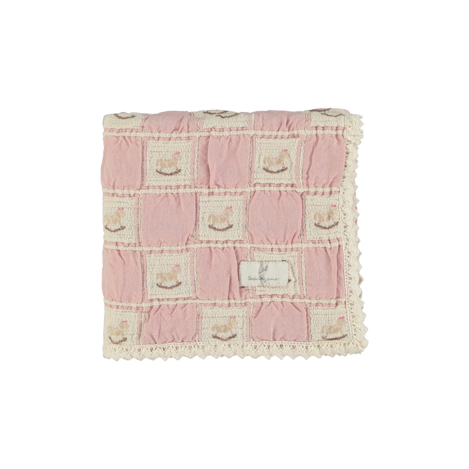 Bebe Organic Rocking Horse Blanket Mauve Patchwork
