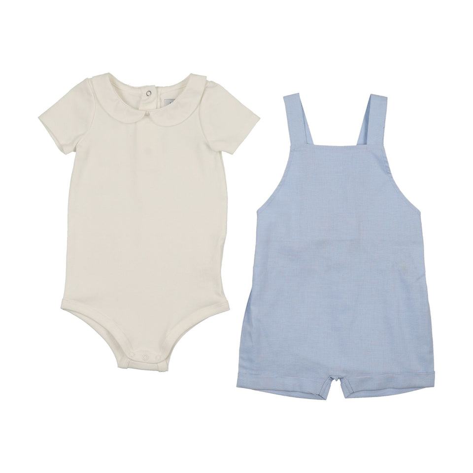Kin Kin Light Blue Overall + Onesie Set