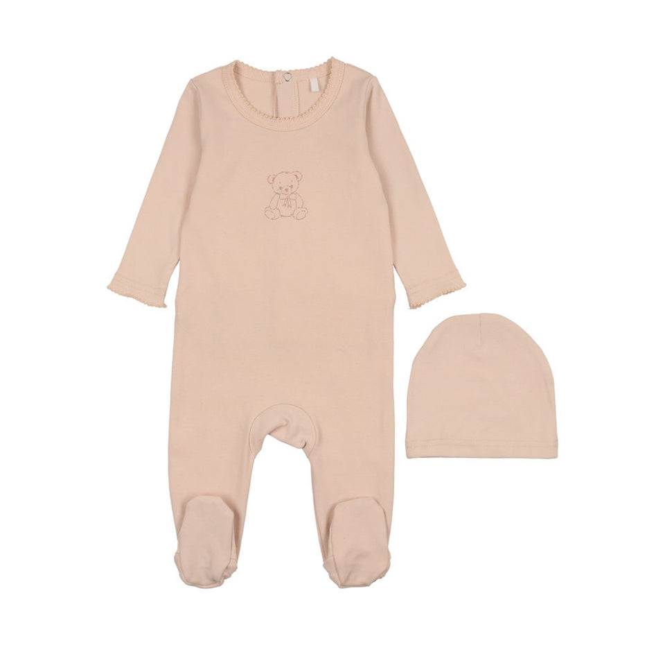 Pouf Vintage Bear Pink Footie