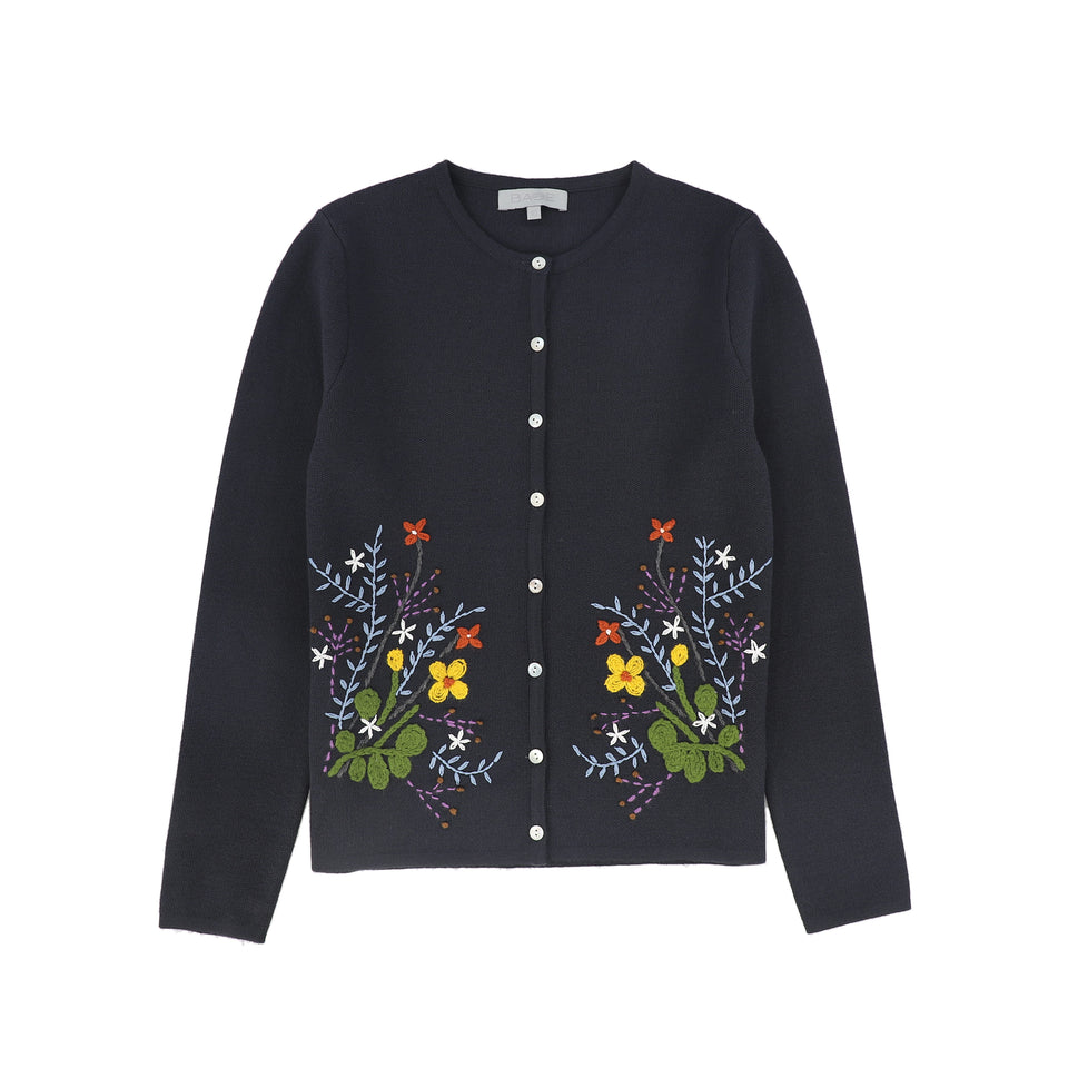 Bace Grey Embroidered Cardigan