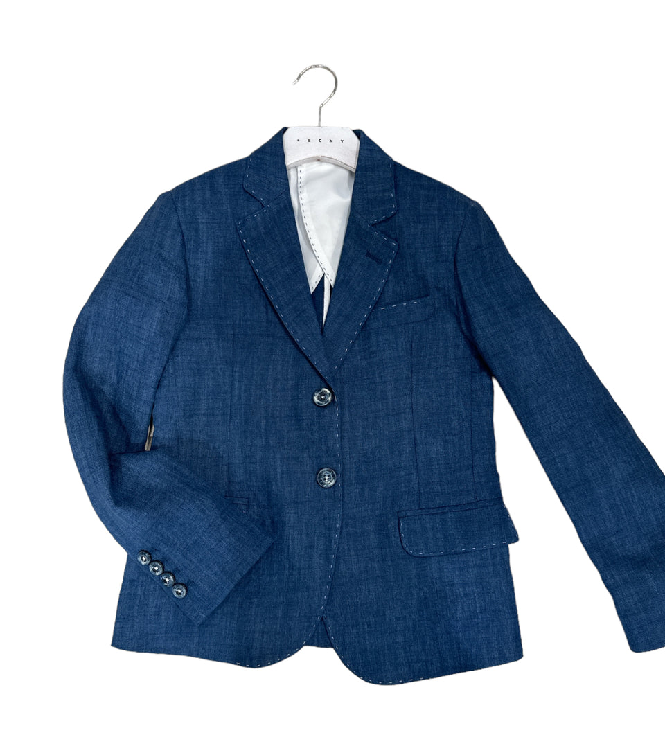 Emanuel Pris Navy Linen Blazer