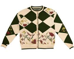 Hev Green Diamond Embroidered Cardigan size down