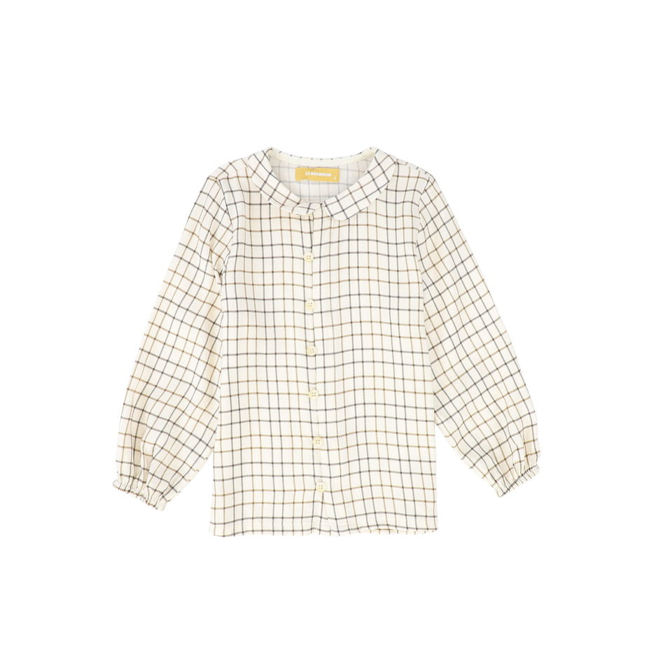 Le Bourdon Brown Peter Pan Collared Blouse