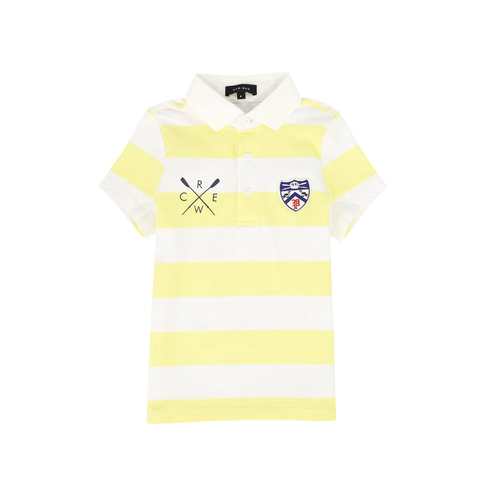 Bamboo Yellow Wide Striped Polo