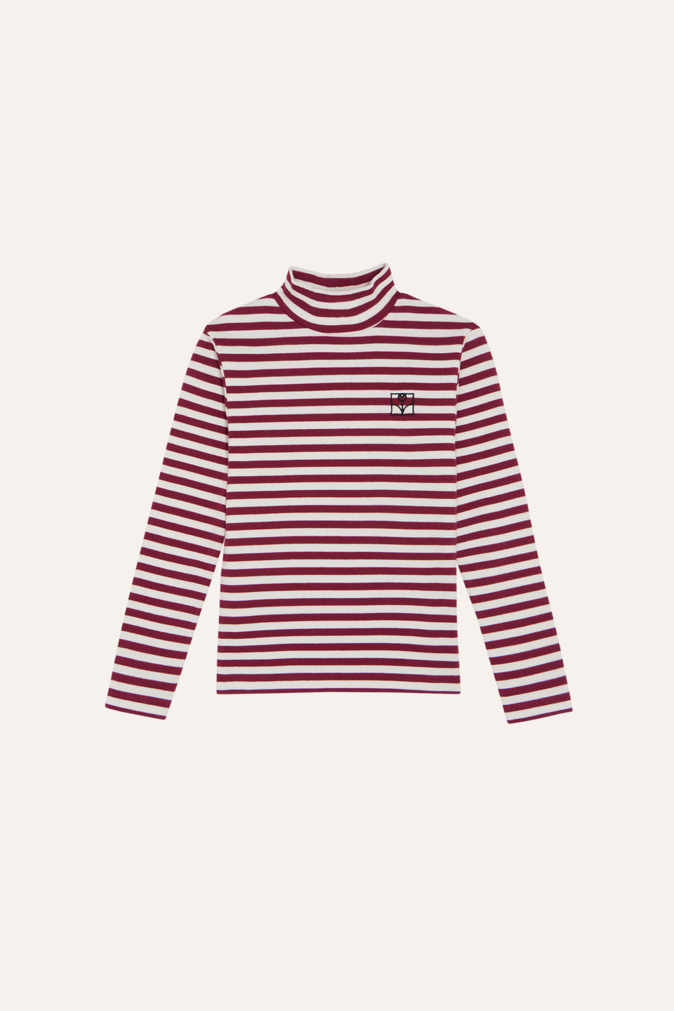 The Campamento Burgundy Stripe Turtleneck T-shirt