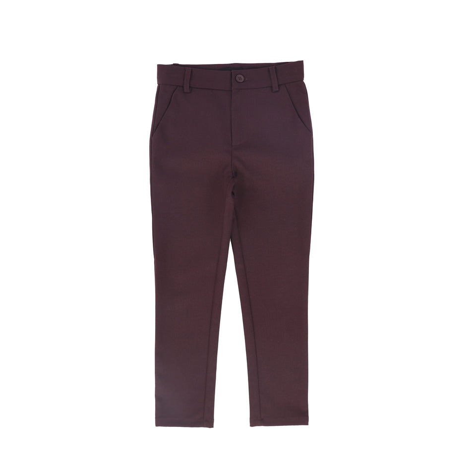 Bamboo Burgundy Fitted Boys Pants