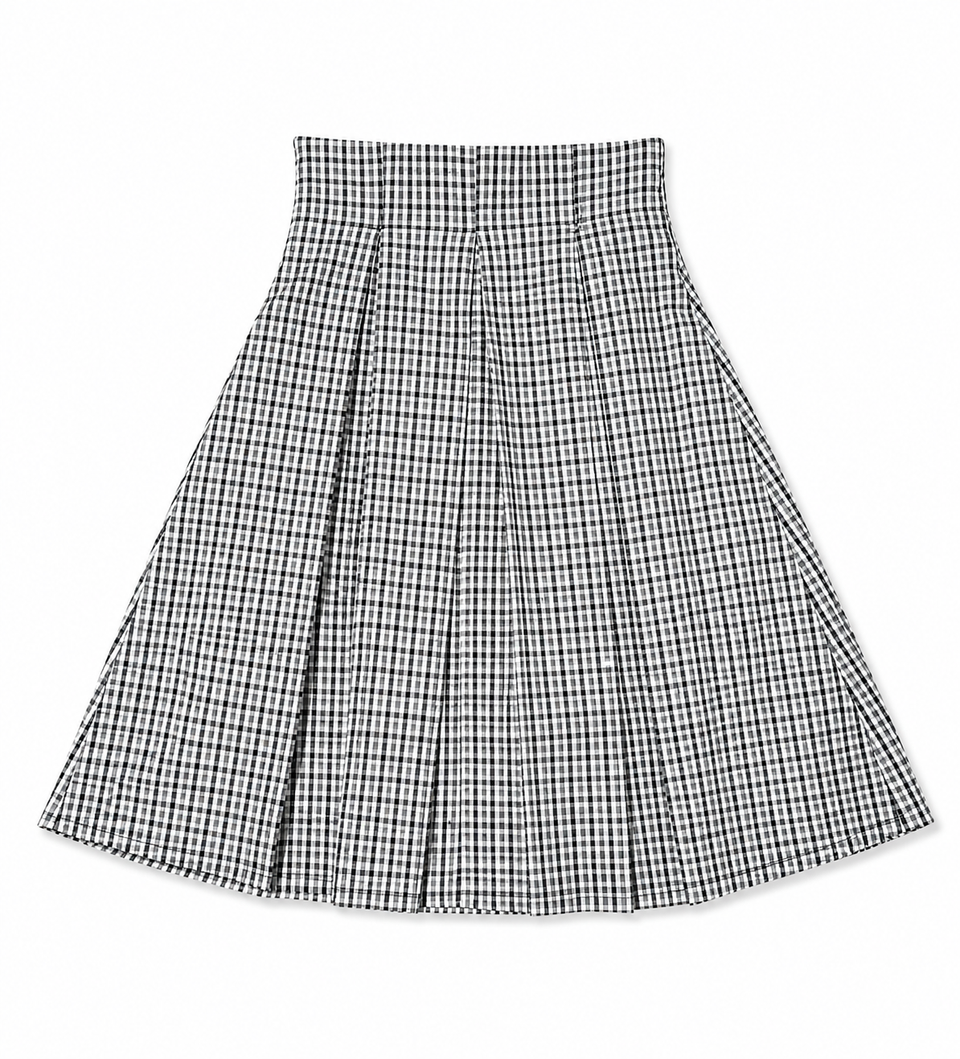 Swanky Plaid Black Rhinestone Skirt