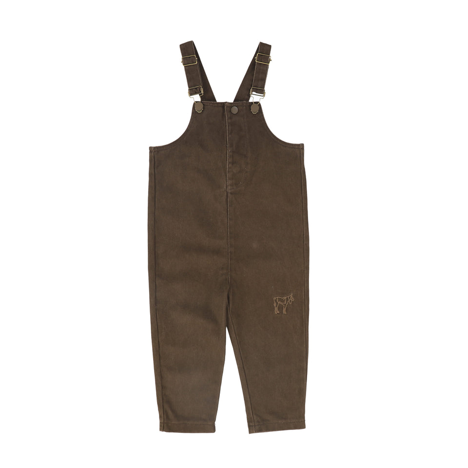 Bace Brown Denim Embroidered Overall