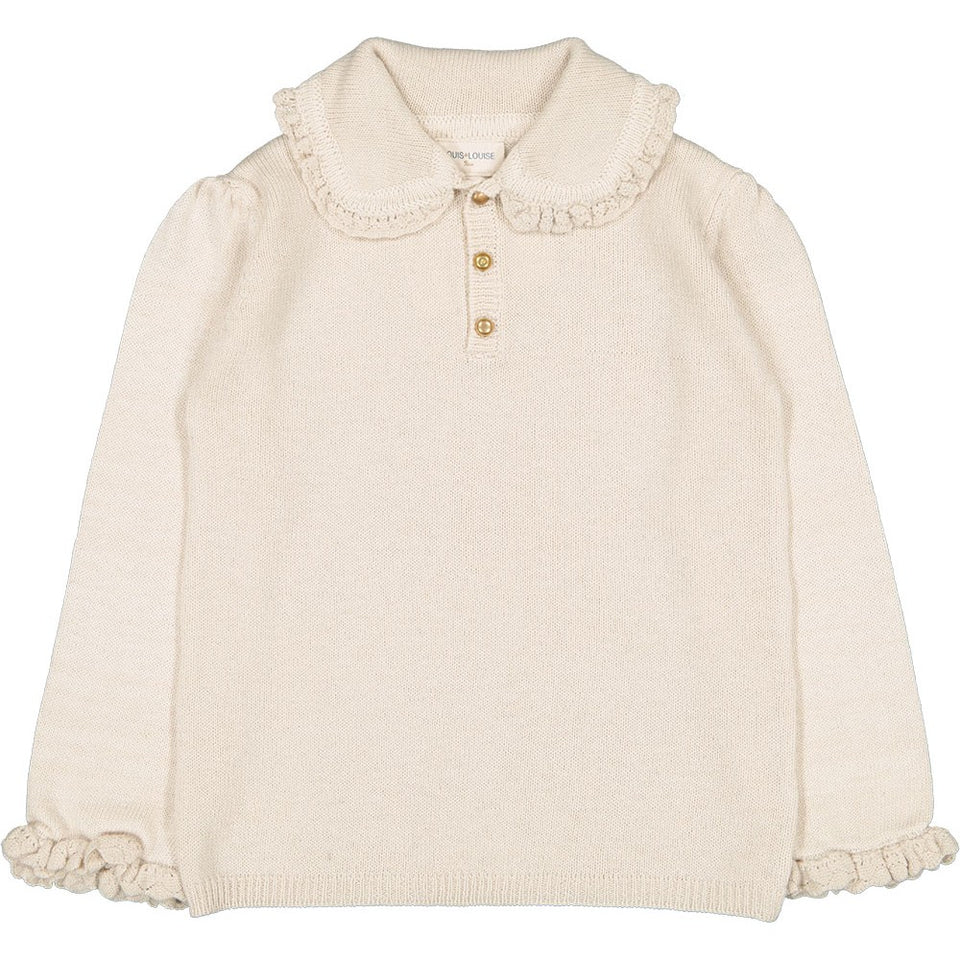 Louis Louise Ivory Sweater with Gold Buttons